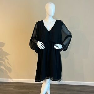 NWT Women's Balloon Long Sleeve Mini Dress .